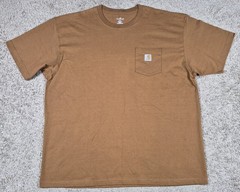 Carhartt Mens 2XL Pocket Tshirt Brown Short Sleeve FLAW