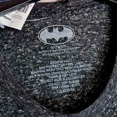 Batman linen t shirt Mens Large Black DC Comics Casual Retro Outdoor Classic NWT