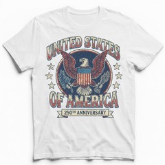 United States Of America 250th Anniversary Eagle Crest Vintage T-Shirt