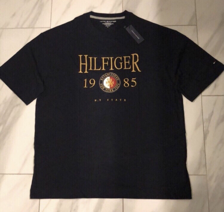 Tommy Hilfiger Oversized T-Shirt Navy Blue Gold (Measurements in Desc.) $49.50