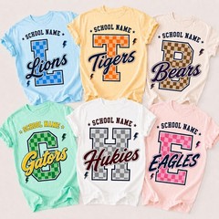 Custom School Mascot Shirt Groovy School Spirit Back To School Tee