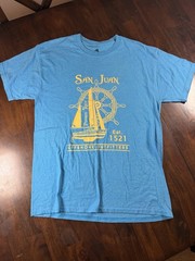 Hanes Cool Dri Blue San Juan Puerto Rico Graphic Men’s Crew Neck T-Shirt XL