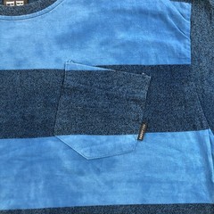 Billabong Shirt Mens Medium Blue Striped Pocket Tee Crewneck Cotton M909NTWI