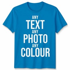 Personalised Print Unisex T Shirt Customise Text Or Photo In Any Colour