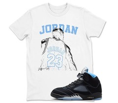 Shirt to Match JD 5 Black University Blue Clothing, BLACK/WHITE