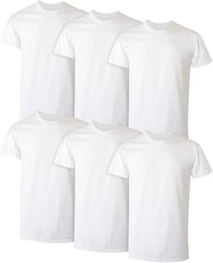 3-6 Pack Mens 100% Cotton Tagless Crew-Neck T-Shirt Undershirt Tee White S-2XL