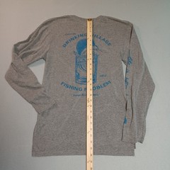 LAT Apparel Oso Orange Beach Alabama Fishing Graphic Long Sleeve Tee Gray Small