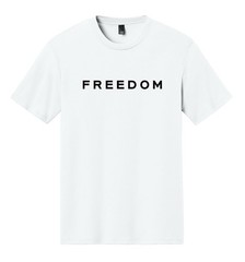 LARGE Charlie Kirk Freedom Graphic Tee White Tri-Blend Unisex Shirt
