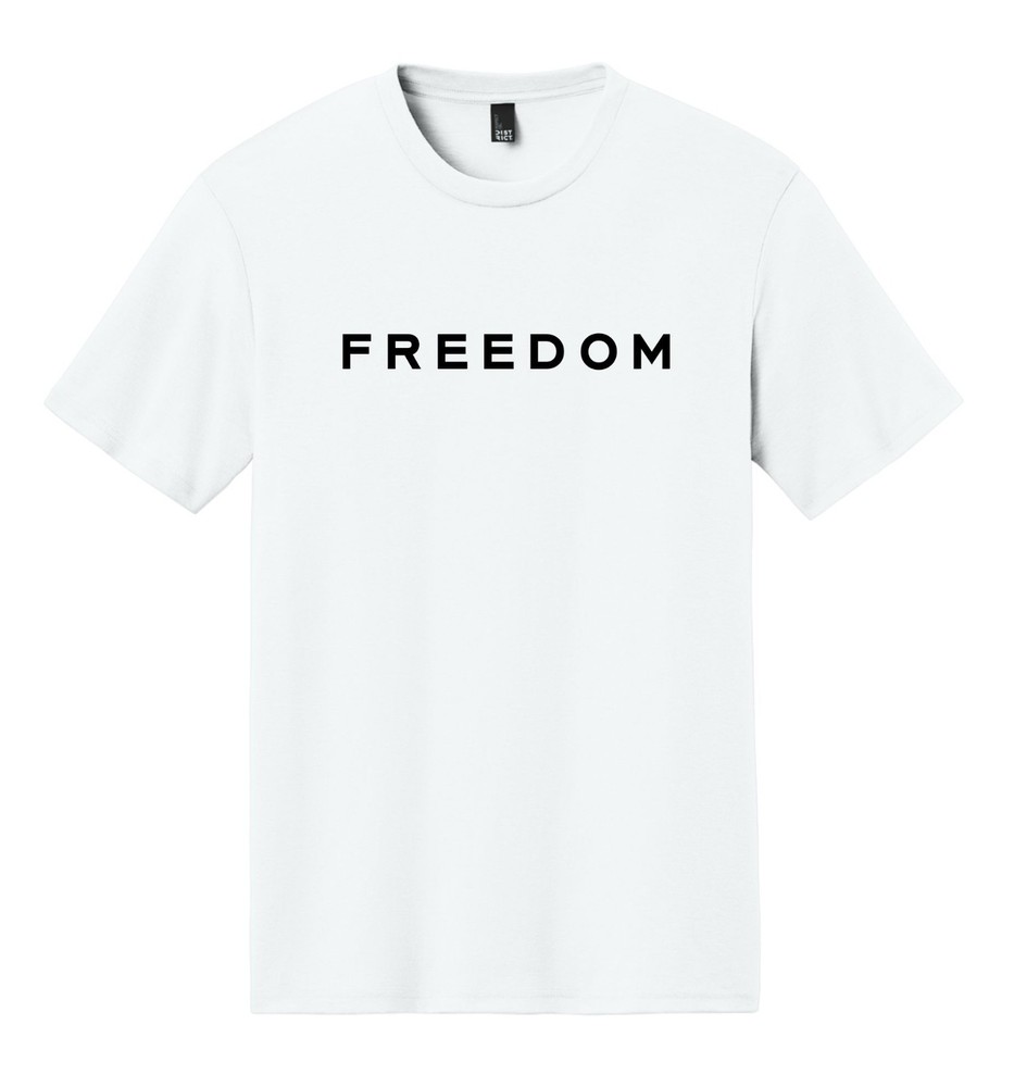 MEDIUM Freedom White Tri-Blend T- Shirt Charlie Kirk Unisex