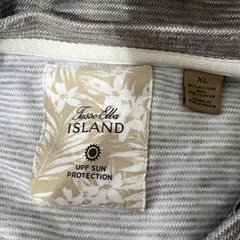 Tasso Elba Island Grey Striped UPF Sun Protect Men Extra Large Rayon Casual Tee