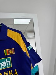 Vintage 1996 Sri Lanka Polo T shirt Football Criket Jersey Rare Blue Mens sz L