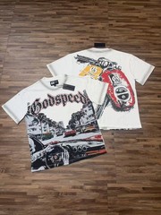 2026 New Godspeed Skeleton Drive a sports car print Tee Mens Cotton T-shirt