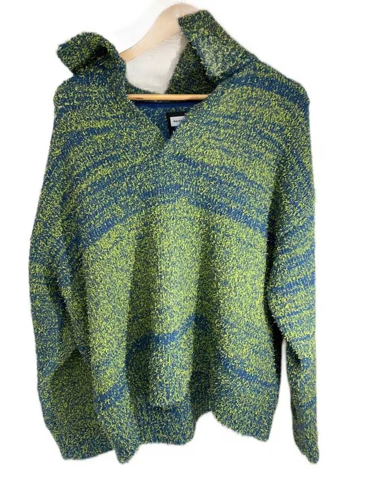 MAISON SPECIAL Mix Color Fancy Yarn Prime-Over Skipper Knit Pullover 2