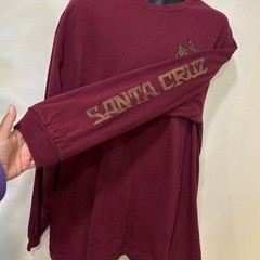 Santa Cruz Skateboards Virgin Maria Long Sleeve Shirt Burgundy L/XL Printed