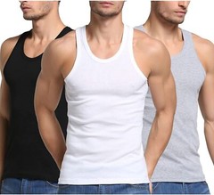6 Packs Mens 100% Cotton Tank Top Ribbed A-Shirt Wife-Beater Undershirt S-2XL