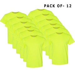 Hi Vis T-Shirt Work Safety Green GILDAN Short-Sleeve 12 Pack Safety Shirts