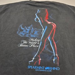 VTG Spearmint Rhino Strip Club T-Shirt Men 2XL Rhino Money Stripper Fade Y2K