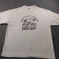 Vintage 90s Alaska Shirt Skinny Dick’s Halfway Inn Mens XL Gray Funny Novelty