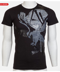 ARMANI EXCHANGE Black EAGLE Short Sleeve Slim Fit Designer Mens T-shirt NWT