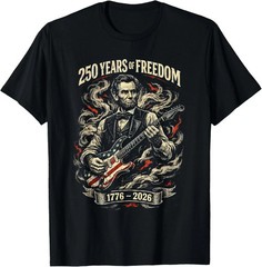 250 Years of Freedom 1776-2026 Guitar Patriot Retro Unisex Graphic T-Shirt