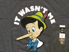 New Disney Pinocchio it Wasnt Me Men’s Gray Tee T-shirt Shirt Sz 3XL (54-56)