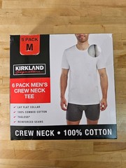 M / MEDIUM – WHITE – 6 PACK – Kirkland Signature Men’s Cotton Crew Neck T-Shirts