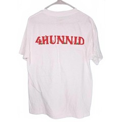 4Hunnid 4Forever White T-Shirt Red Embroidered Logo Floral Detail Mens Medium