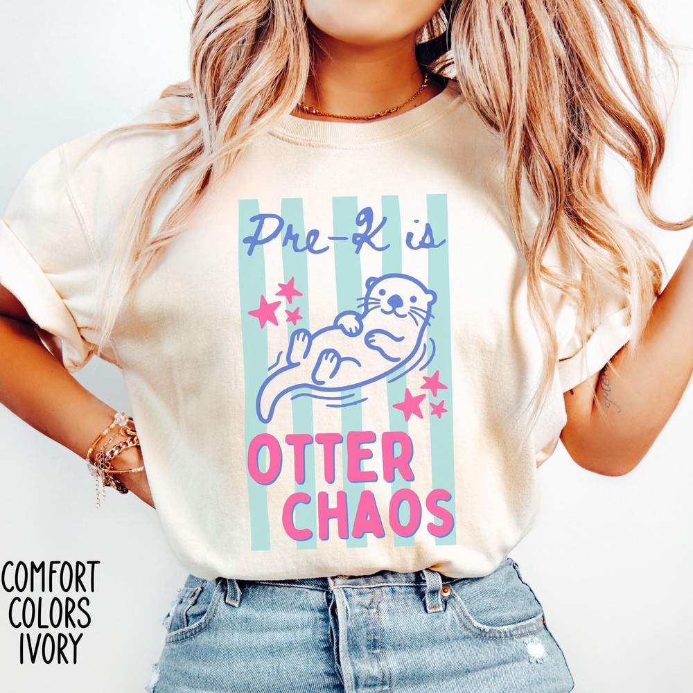 Pre-K Teacher Shirt Funny Otter Preschool Teacher Tee Back To School Gift