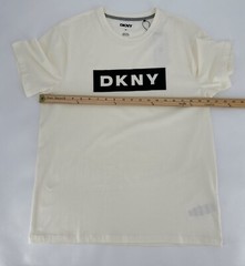 DKNY T-Shirt Mens Medium Tofu Box Logo Designer Crewneck Tee Cotton Retro Y2K