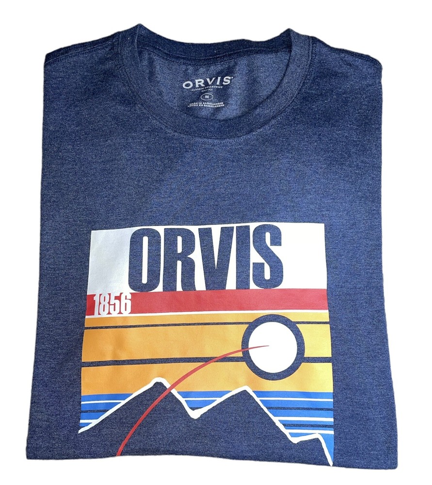 New Mens ORVIS Blue Tee Shirt Size Large