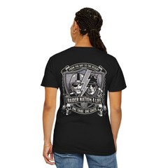 Raiders Nation 4 Life Crest Motorcycle Shield Graphic Logo T-Shirt
