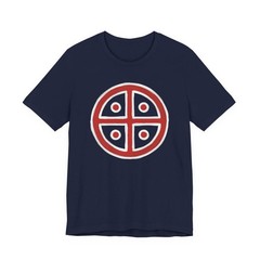 Red & White Solar Cross T-Shirt | Ancient Sun Symbol Graphic Tee Shirt