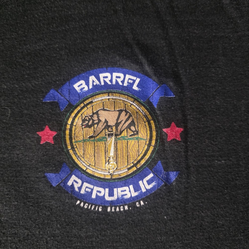 Vtg Barrel Republic San Diego Brewery Tee – American Apparel Tri-Blend, L Gray