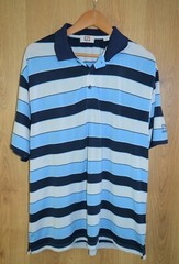 Cutter & Buck Striped Golf Polo Shirt Polyester Spandex – Large L
