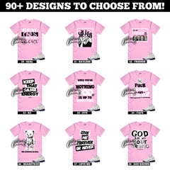 5 Medium Soft Pink White Black Foam Triple Sneaker T Shirt