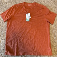 Untuckit Glees Tensely Henley Burnt Orange Size Large Regular Fit NEW WITH TAGS