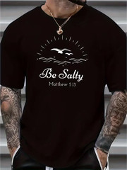 Men’s Casual T-Shirt – Solid Color, Round Neck, Machine Washable Polyester