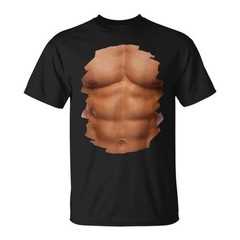 Funny 3D Ripped Muscle T Shirt Men Fake Six Pack Abs Bodybuilder Gym Gag Gift