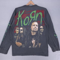 Vtg Korn Shirt Mens Large Follow The Leader REPRINT AOP 90s Band Long Sleeve