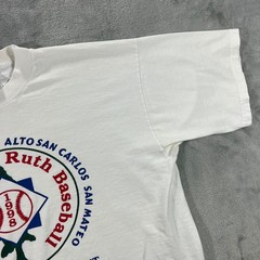 1998 Palo Alto Babe Ruth Baseball T-Shirt Mens XL White Baylands San Mateo Youth