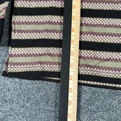 Santa Cruz T-Shirt Mens Size S Black Multi Striped Checkered Long Sleeve Cotton
