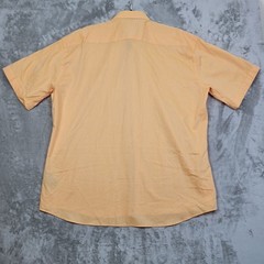 Maceoo Mens 4XL Orange Geometric Short Sleeve Shirt Casual Italian Cottton
