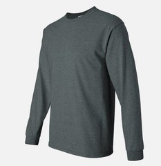 Gildan Ultra Cotton Long Sleeve T-Shirt Style G2400, Dark Heather (6 Pack)- 2XL