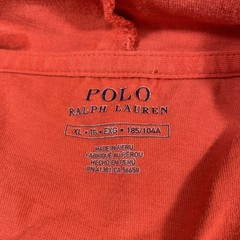 Polo Ralph Lauren Shirt Mens XL Burnt Orange Cotton Long Sleeves Hooded Pullover