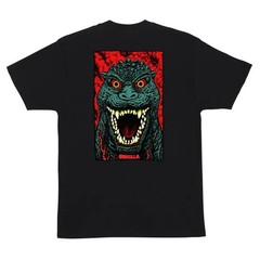 Santa Cruz X Godzilla DESTROYER Skateboard T Shirt BLACK