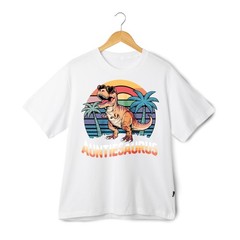 American Style Auntiesaurus Dinosaur Graphic T-Shirt Unisex Aunt Gift Casual Tee