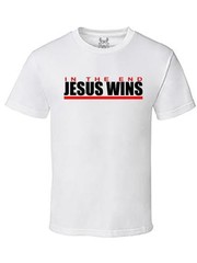 NW MEN’S PRINTED JESUS WINS CHRISTIAN GOD LOVE BIBLE COTTON T-SHIRT ALL COLOR