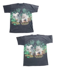 Vintage Siegfried Roy Tiger All over Print Nature Animal T Shirt 20”x25” USA