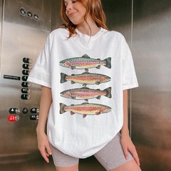 Rainbow Trout Heavy Cotton Tee Fishing Outdoorsy Tees
