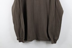 Vtg 90s Streetwear Mens Large Faded Heavy Ribbed Knit Long Sleeve Henley T-Shirt